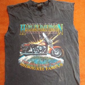 Vintage Harley Davidson cut off tank top